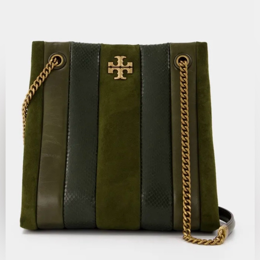 TORY BURCH Kira Exotic Stripe Tote Bag In Green